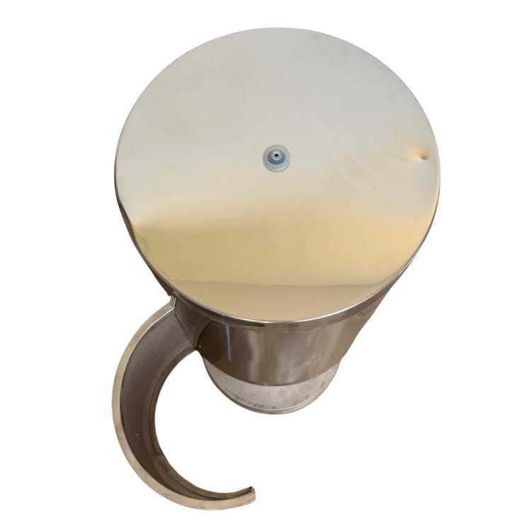Stainless floor wipe dispenser with lid removed