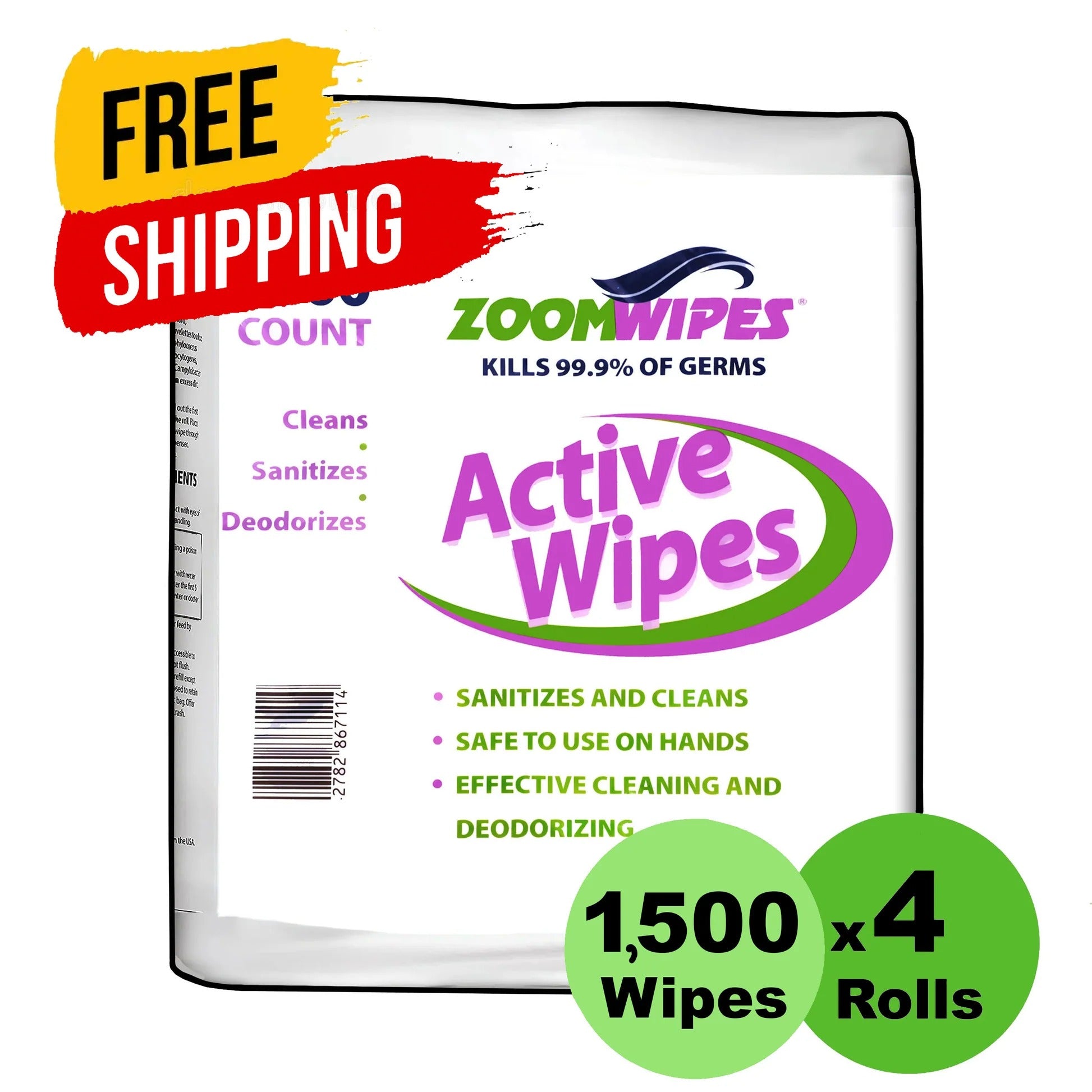 Box of ZoomWipes active sanitizing wipes for gyms