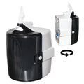 Plastic wall wipe dispenser for gyms with wipes in it