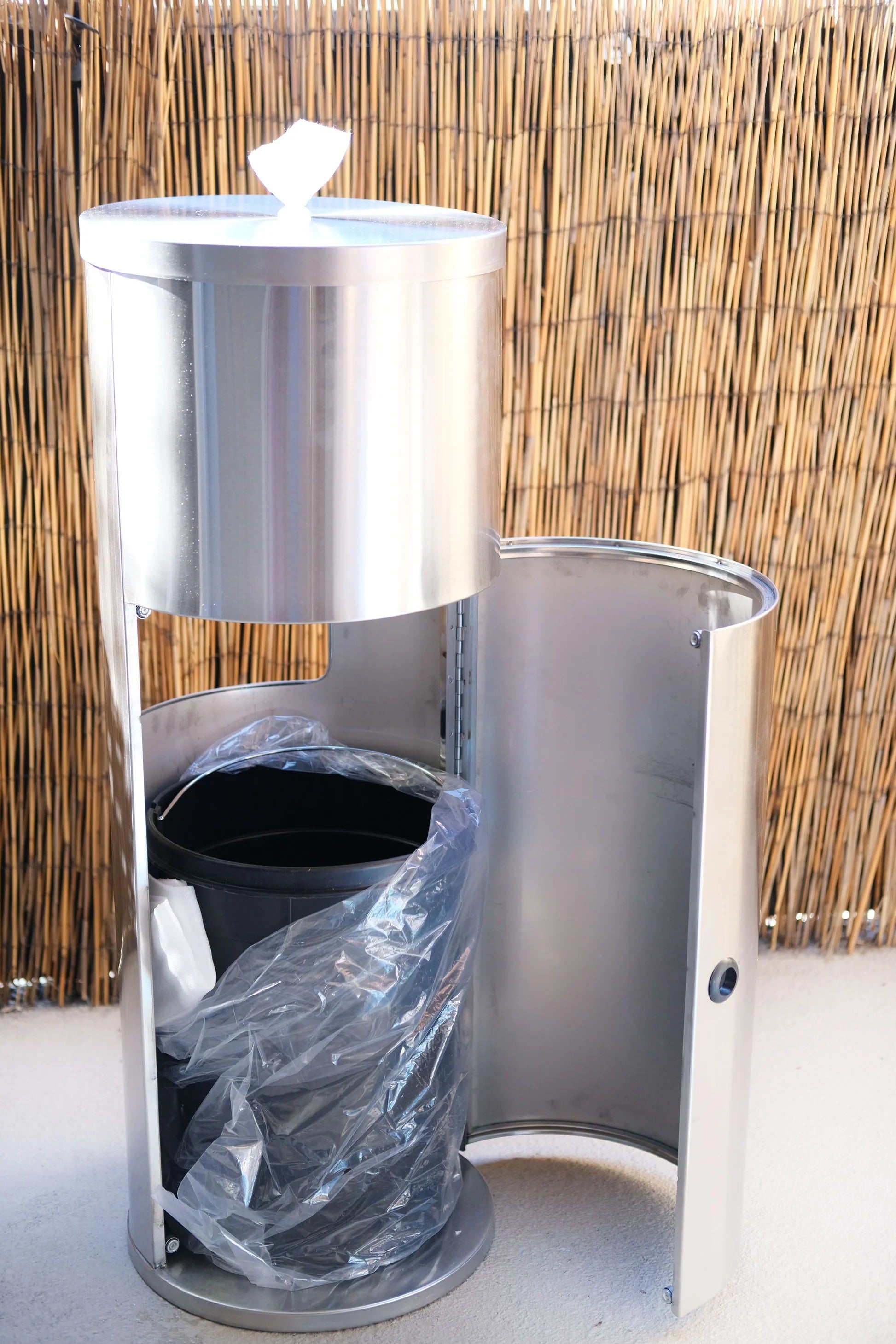 Stainless Steel Dispenser with trash bin