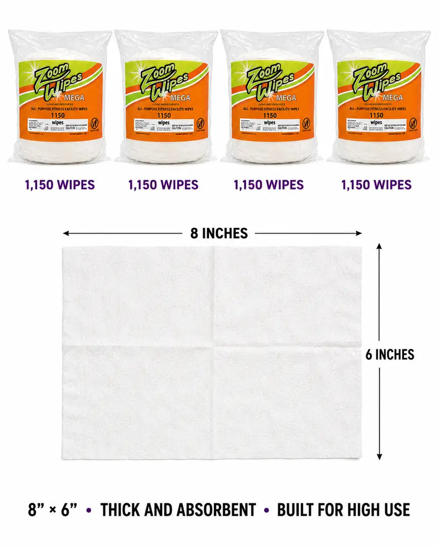 Mega cleaning and deodorizing wipes for gym equipment